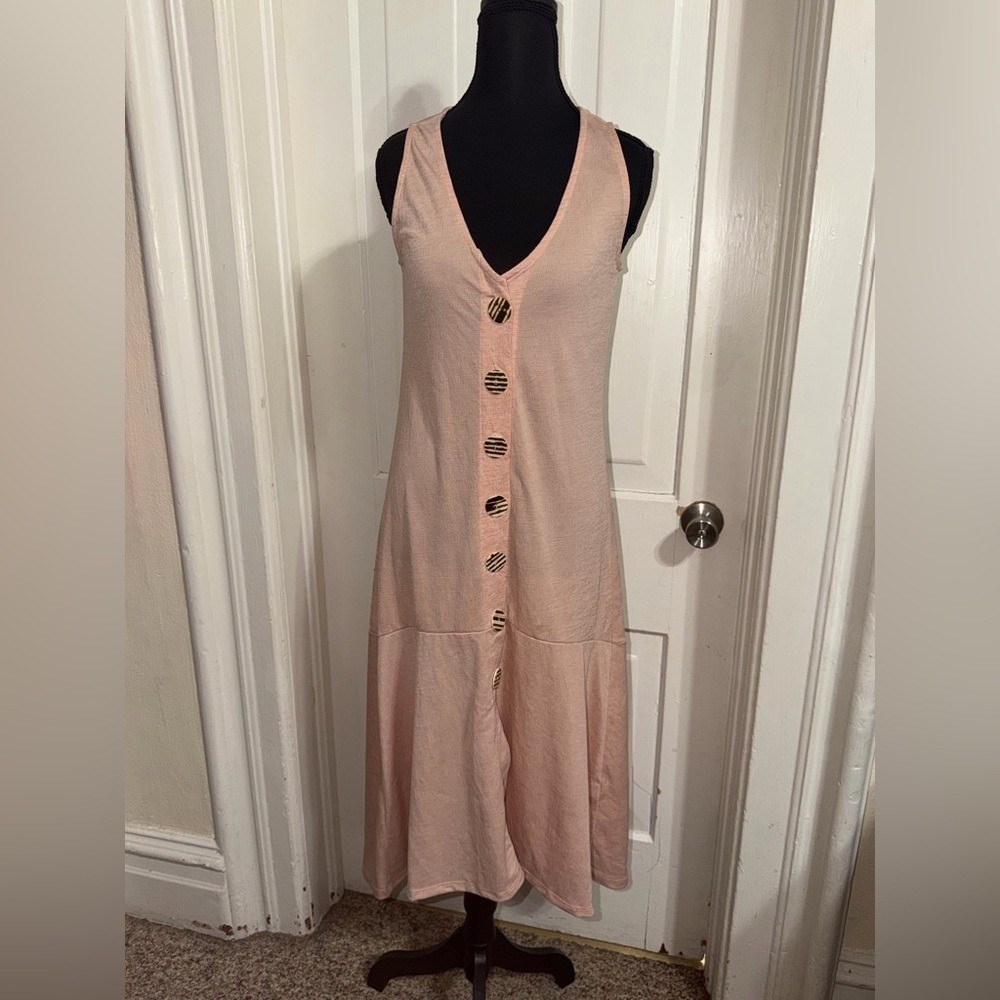 Women's size‎ XS Reserved Light Pink Maxi Dress with Button Detail